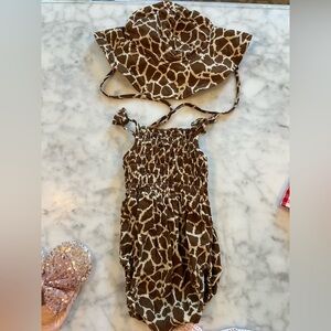 Rylee + Cru Giraffe Spots KAIA Romper